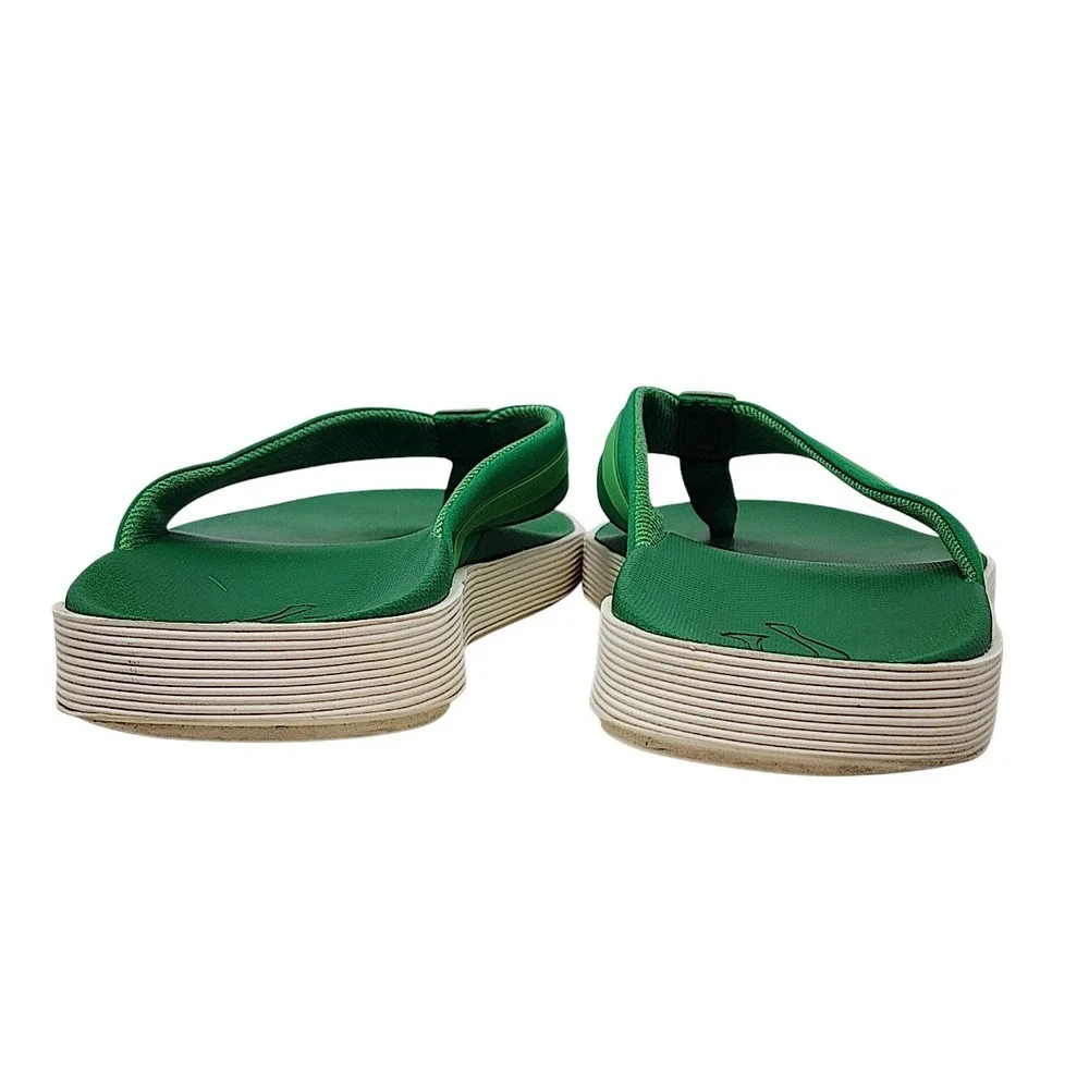 OluKai Leeward Flip Flops 9 Men Green Synthetic Beach Surf Sandal Aloha Hawaiian